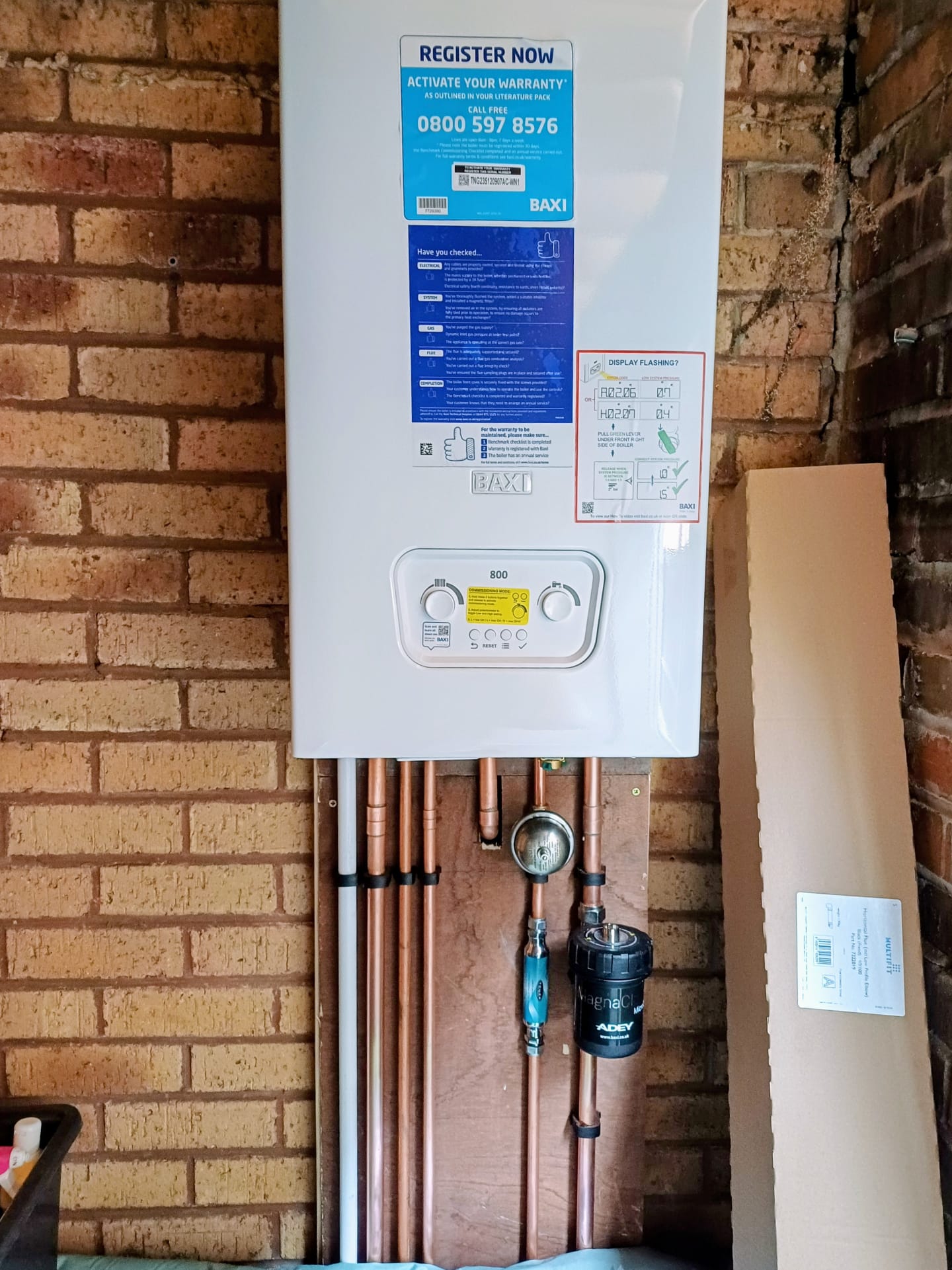 Baxi boiler installation
